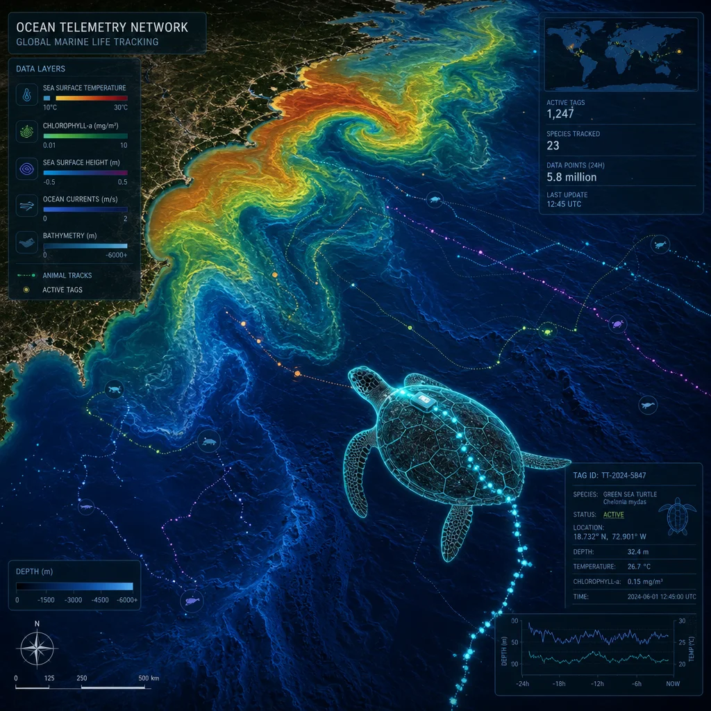 Oceanographic Data and Satellite Tracking in Marine Wildlife Conservation
